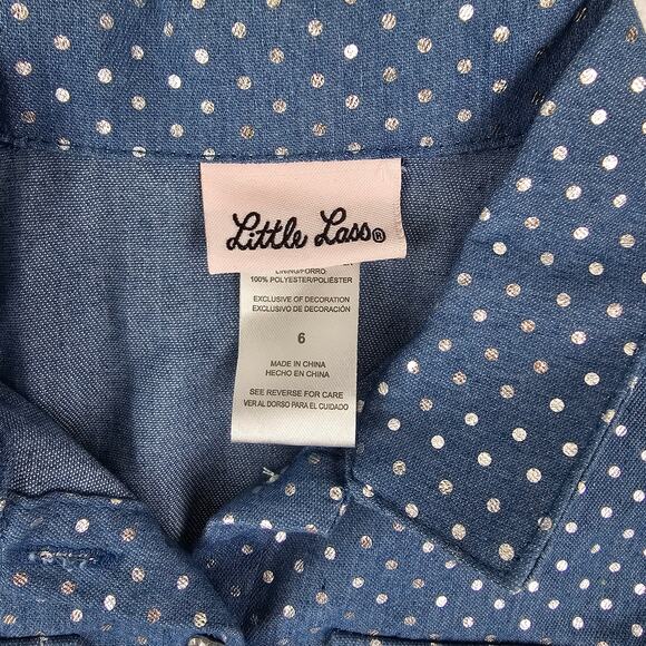 Girls Size 6 Party Dress Little Lass Polka Dot Top Striped Tulle BELT FLAW - NEW - Picture 9 of 11